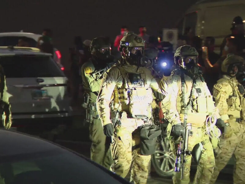 ICE agents launch an attack on residents of an apartment complex in the middle of the night Friday, Oct. 3, 2025, located on the Southside of Chicago. The attack was made under the guise of searching for Venezuelan gang members. It left residents of the predominantly Black neighborhood traumatized.