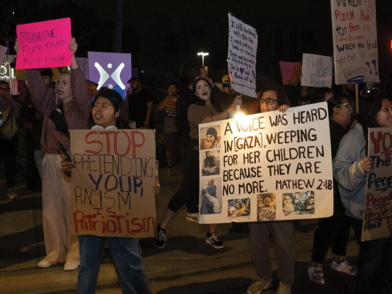 Protesters Demonstrate Against Turning Point USA Make Heaven Crowded Event in Riverside